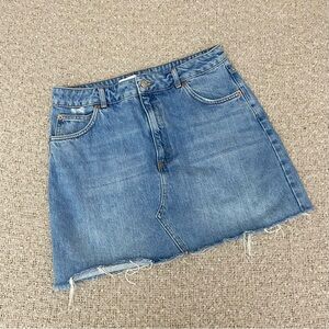 Topshop Blue Denim Mini Skirt